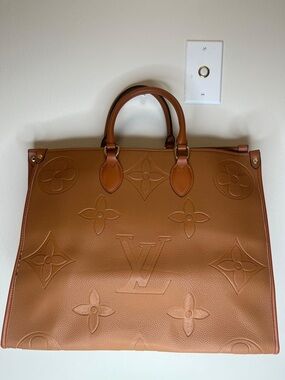 Louis Vuitton Caramel Brown Monogram Embossed Leather Tote